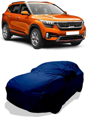 Coxtor Car Cover For Kia Seltos GTX Plus AT 1.4 (With Mirror Pockets)(Blue)