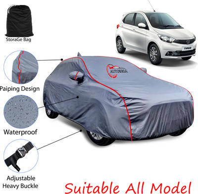 AUTOBIRSA Car Cover For Tata Tiago (With Mirror Pockets)(Grey)