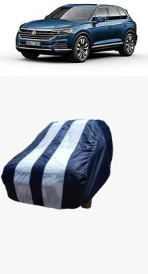 SRI GORAKHNATH TRADERS Car Cover For Volkswagen Touareg (Without Mirror Pockets)(White, Blue)