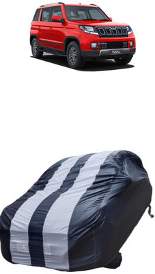 malti Car Cover For Mahindra TUV300 (Without Mirror Pockets)(White, Blue)
