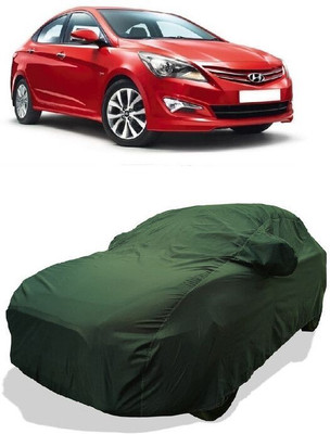 QLAX Car Cover For Maruti Verna Fluidic DTHR (With Mirror Pockets)(Green)