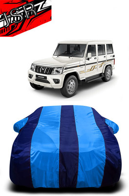J S R Car Cover For Mahindra Bolero LX NON AC BS3 (With Mirror Pockets)(Blue)