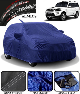 ALMICS Car Cover For Mahindra Scorpio (With Mirror Pockets)(Blue)
