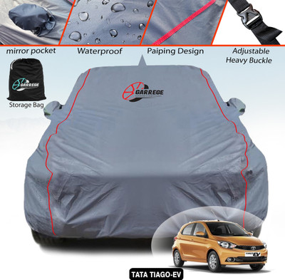 GARREGE Car Cover For Tata Tiago (With Mirror Pockets)(Grey, For 2022, 2023, 2024 Models)