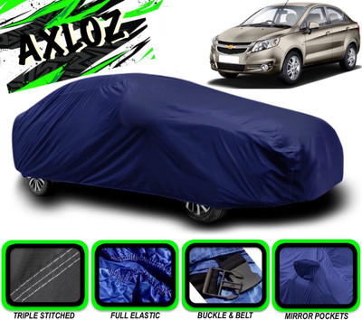 AXLOZ Car Cover For Chevrolet Sail (With Mirror Pockets)(Blue)