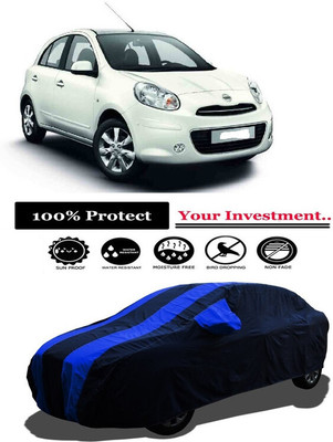 Amexride Car Cover For Nissan Micra K9K (With Mirror Pockets)(Multicolor)