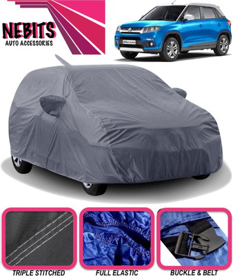 NEBITS Car Cover For Maruti Suzuki Vitara Brezza (With Mirror Pockets)(Grey)