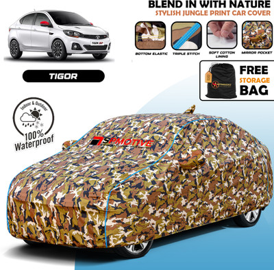 SPMOTIVE Car Cover For Tata Tigor (With Mirror Pockets)(Multicolor)