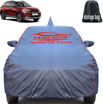 FAMEXON Car Cover For Kia Sonet (With Mirror Pockets)(Grey)