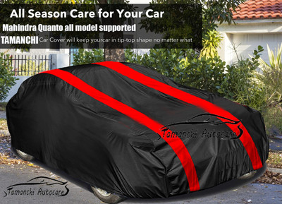 Tamanchi Autocare Car Cover For Mahindra Quanto(Black, Red)