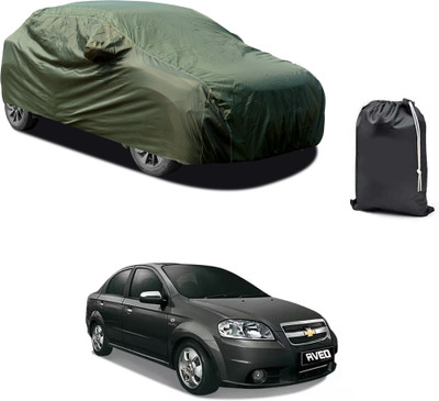 GOSHIV-car and bike accessories Car Cover For Chevrolet Aveo Uva (With Mirror Pockets)(Green)