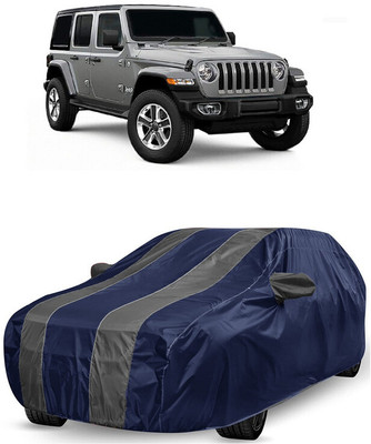 ANTOFY Car Cover For Jeep Jeep (With Mirror Pockets)(Grey, Blue)