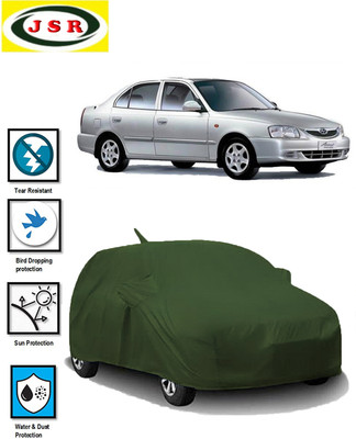 J S R Car Cover For Hyundai Accent (With Mirror Pockets)(Green)