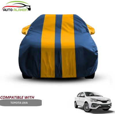 AUTO ALAXON Car Cover For Toyota Liva (With Mirror Pockets)(Blue, Yellow)