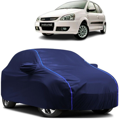 Autohaux Car Cover For Tata Indica V2 (With Mirror Pockets)(Blue)