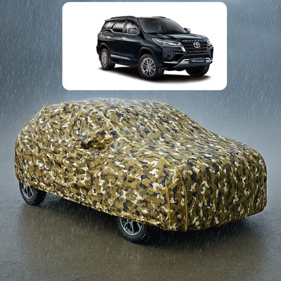 PAGORA Car Cover For Toyota Fortuner (With Mirror Pockets)(Yellow, White)