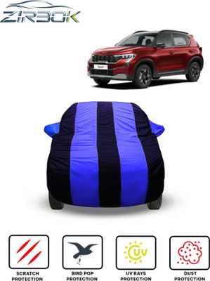 ZIRBOK Car Cover For Kia Sonet (With Mirror Pockets)(Blue)