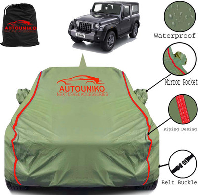 carempire Car Cover For Mahindra Thar (With Mirror Pockets)(Green, For 2021, 2022, 2023 Models)