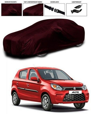 ANTHUB Car Cover For Maruti Suzuki Alto K10 (With Mirror Pockets)(Maroon)