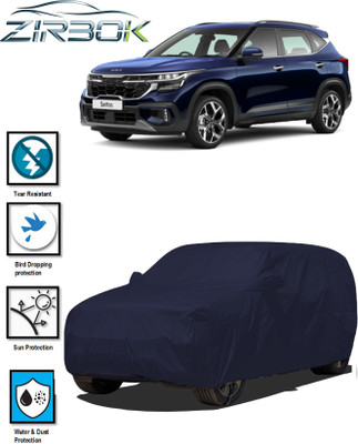 ZIRBOK Car Cover For Kia SELTOS (With Mirror Pockets)(Blue)