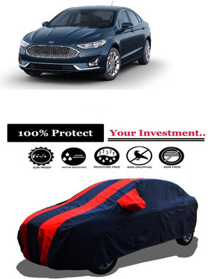 Amexride Car Cover For Ford Fusion (With Mirror Pockets)(Red)