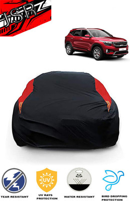 J S R Car Cover For Kia Seltos GTX Plus AT 1.5 Diesel (With Mirror Pockets)(Red, Black)