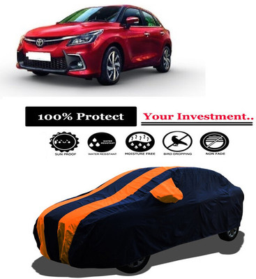 Amexride Car Cover For Toyota Glanza V Petrol (With Mirror Pockets)(Orange)