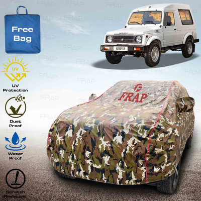 Frap Car Cover For Maruti Suzuki Gypsy, Gypsy 1000 (With Mirror Pockets)(Multicolor, Red)