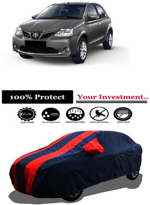 Amexride Car Cover For Toyota Etios Liva V Limited Edition (With Mirror Pockets)(Red)