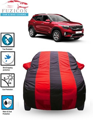 FUZICON Car Cover For Kia Seltos GTX Plus AT 1.5 Diesel (With Mirror Pockets)(Blue, Red)