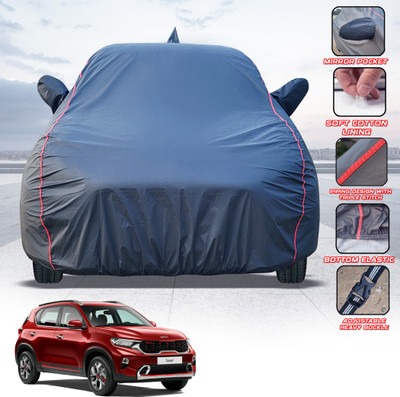Telescope Car Cover For Kia Sonet (With Mirror Pockets)(Grey, For 2020, 2021, 2022, 2023, 2024 Models)