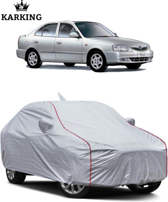 KARKING Car Cover For Hyundai Accent (With Mirror Pockets)(Silver)