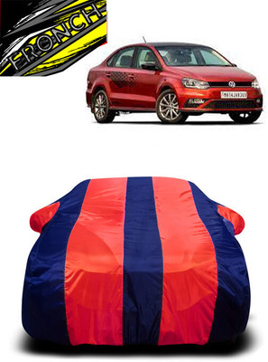 FRONCH Car Cover For Volkswagen Vento (With Mirror Pockets)(Red, Blue)