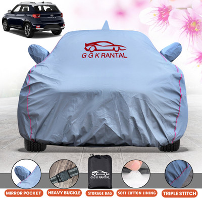 G G K RANTAL Car Cover For Hyundai Venue (With Mirror Pockets)(Grey)