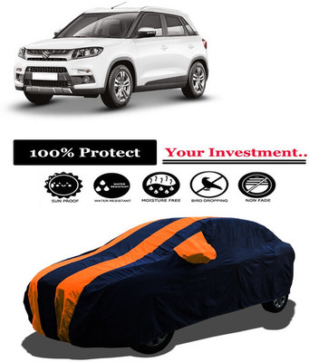 Amexride Car Cover For Maruti Suzuki Vitara Brezza LDi Diesel (With Mirror Pockets)(Orange)