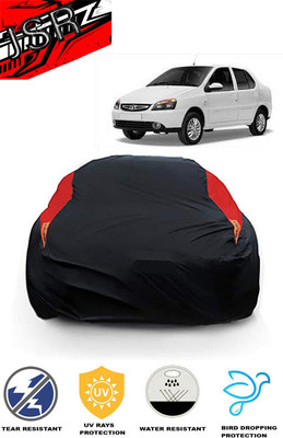 J S R Car Cover For Tata Indigo eCS (With Mirror Pockets)(Red, Black)