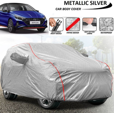 Telescope Car Cover For Hyundai i20 (With Mirror Pockets)(Silver, For 2020, 2021, 2022, 2023 Models)