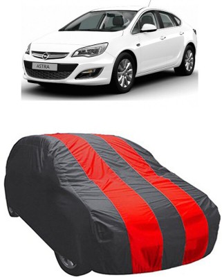 AUTOGARH Car Cover For Opel Astra (With Mirror Pockets)(Red, Grey)