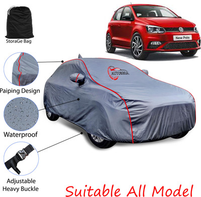 AUTOBIRSA Car Cover For Volkswagen Polo (With Mirror Pockets)(Grey)