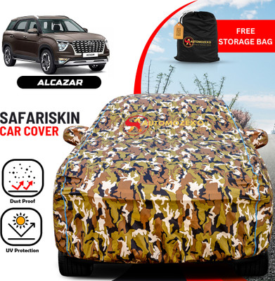 AUTOMOZEXO Car Cover For Hyundai Alcazar (With Mirror Pockets)(Multicolor)