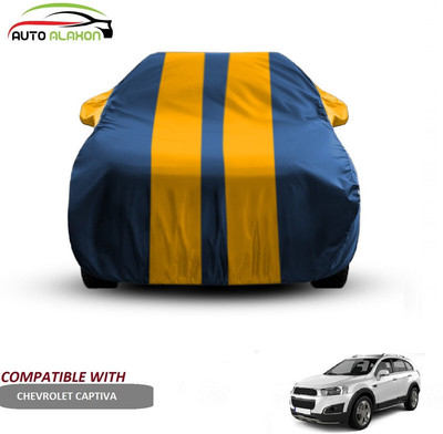 AUTO ALAXON Car Cover For Chevrolet Captiva (With Mirror Pockets)(Blue, Yellow)