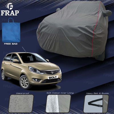 Frap Car Cover For Tata Bolt, Bolt Quadrajet XE, Bolt Revotron XE (With Mirror Pockets)(Grey, Red)