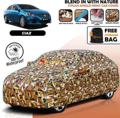 AUTOMOZEXO Car Cover For Maruti Suzuki Ciaz (With Mirror Pockets)(Multicolor)