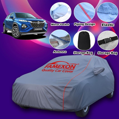 FAMEXON Car Cover For Maruti Fronx (With Mirror Pockets)(Grey)