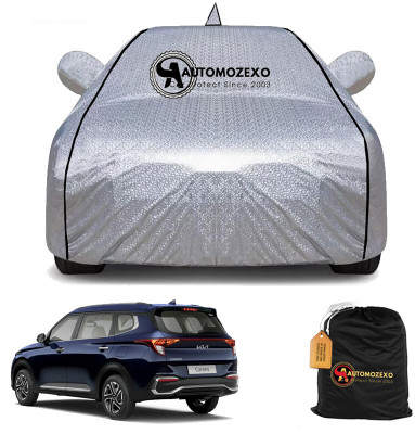 AUTOMOZEXO Car Cover For Kia Carens (With Mirror Pockets)(Silver)