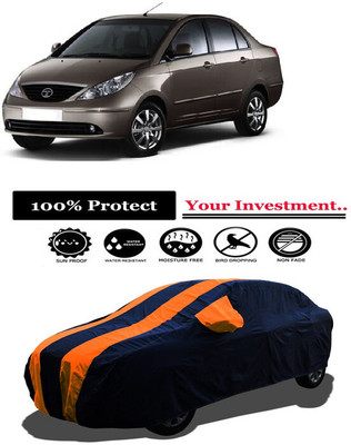 Amexride Car Cover For Tata Indigo CS (With Mirror Pockets)(Orange)