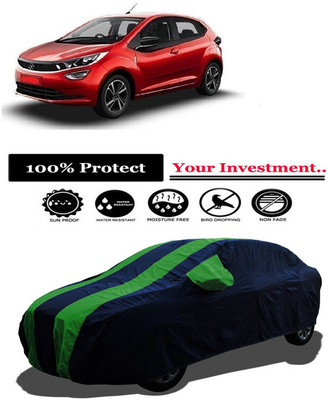 Amexride Car Cover For Tata Altroz XZ Diesel (With Mirror Pockets)(Green)