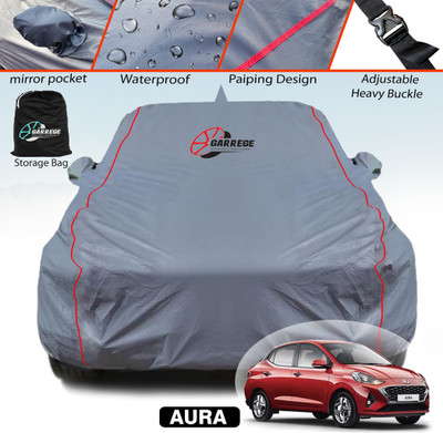 GARREGE Car Cover For Hyundai Aura, Aura S CNG, Aura E Petrol, Aura SX Plus AMT Diesel (With Mirror Pockets)(Grey, For 2020, 2021, 2022, 2023 Models)