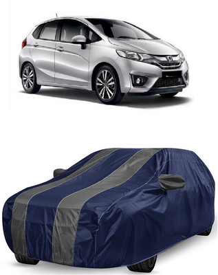 ANTOFY Car Cover For Honda Jazz 1.5 S i DTEC (With Mirror Pockets)(Grey, Blue)