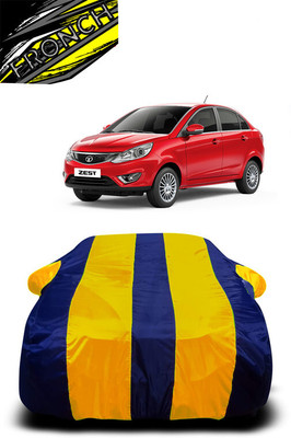 FRONCH Car Cover For Tata Zest (With Mirror Pockets)(Yellow, Blue)